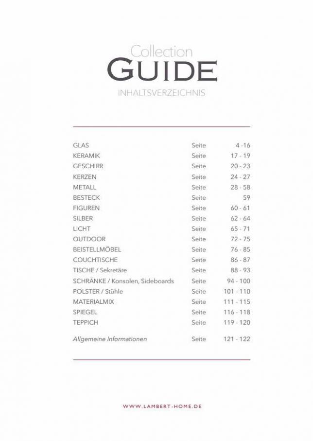 Guide Collection INHALTSVERZEICHNIS. Lambert Home (2021-12-31-2021-12-31)