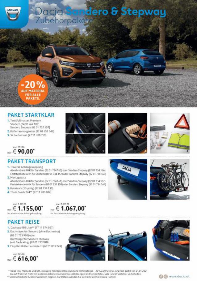 Dacia Sandero & Stepway 2 Zubehörpakete  2021. Dacia (2021-12-31-2021-12-31)