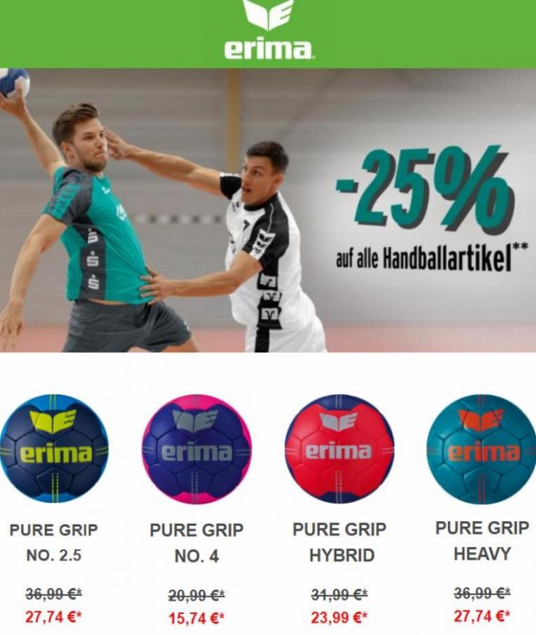 -25% auf alle Handballartikel. Erima (2022-01-20-2022-01-20)