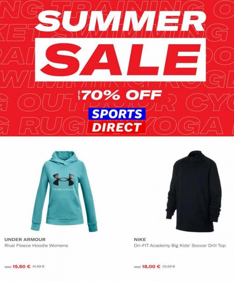 Sommerschlussverkauf bis zu 70 % Rabatt. Sports Direct (2022-08-01-2022-08-01)
