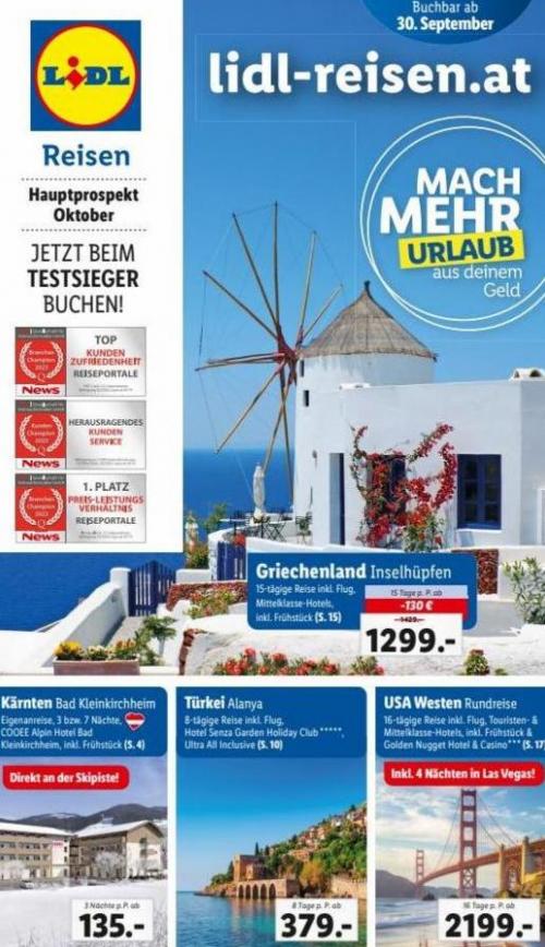 Hauptflyer Oktober. Lidl Reisen (2023-10-30-2023-10-30)