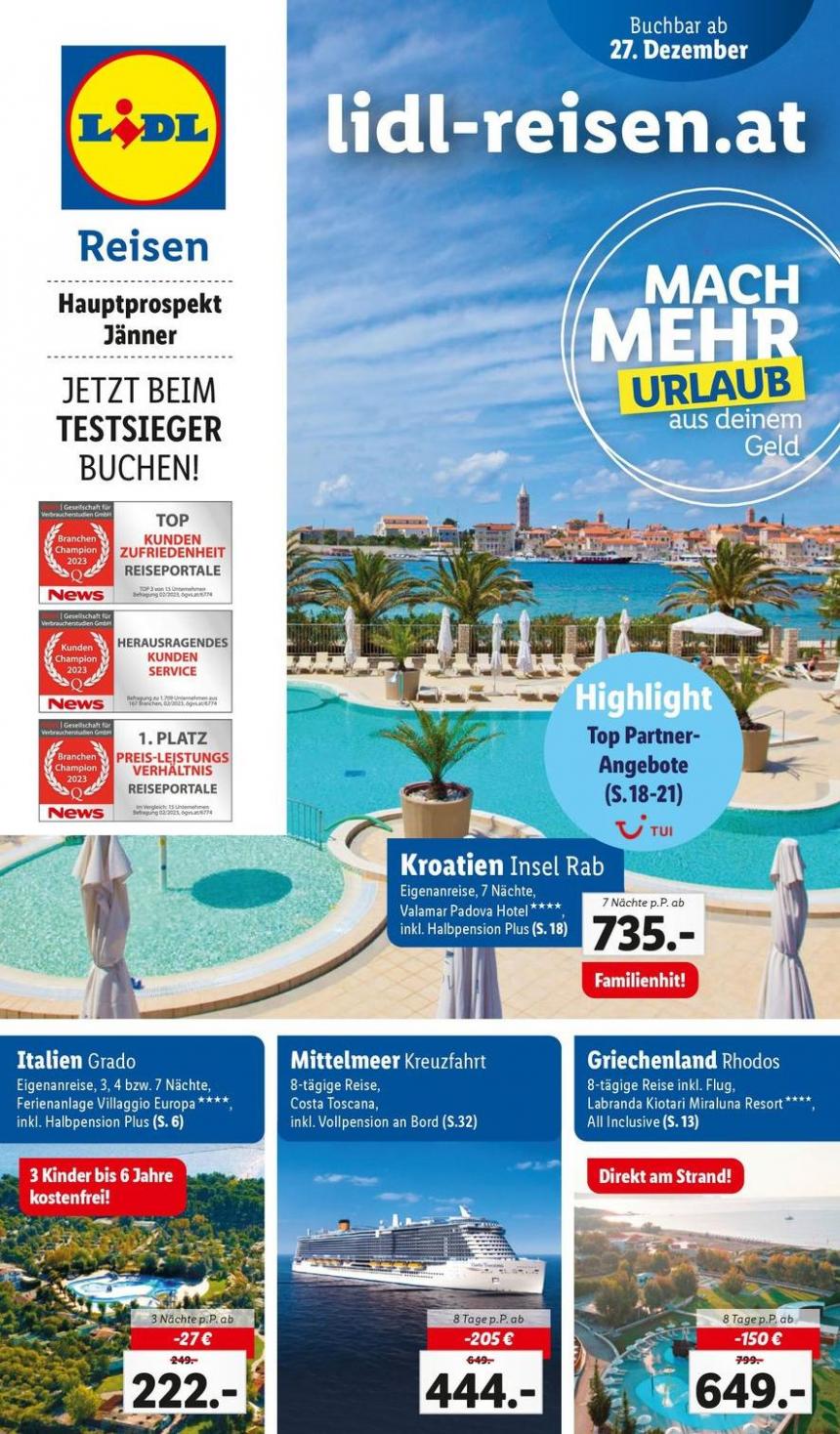 Hauptflyer Jänner. Lidl Reisen (2024-01-31-2024-01-31)