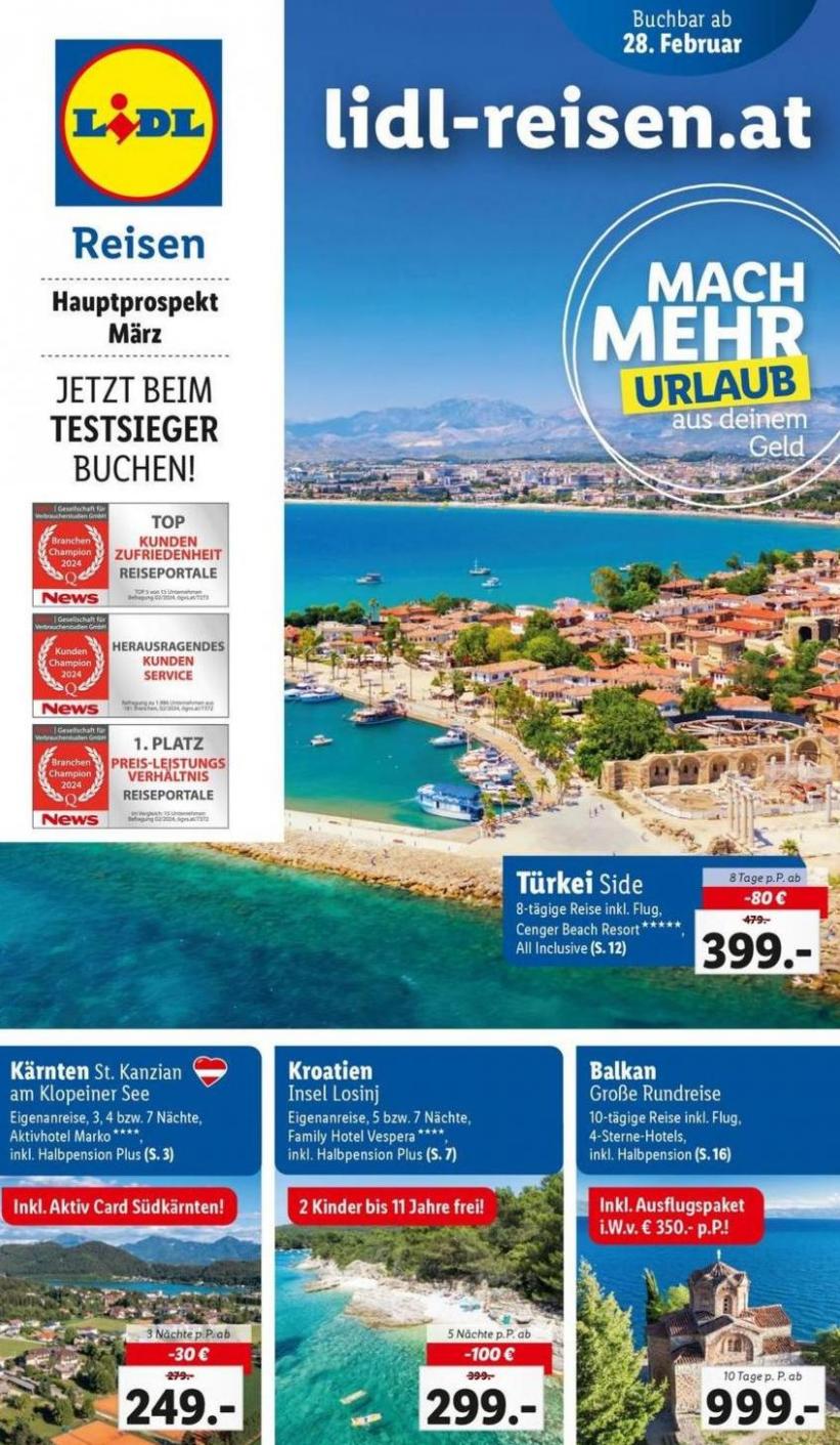 Hauptprospekt März. Lidl Reisen (2024-03-31-2024-03-31)