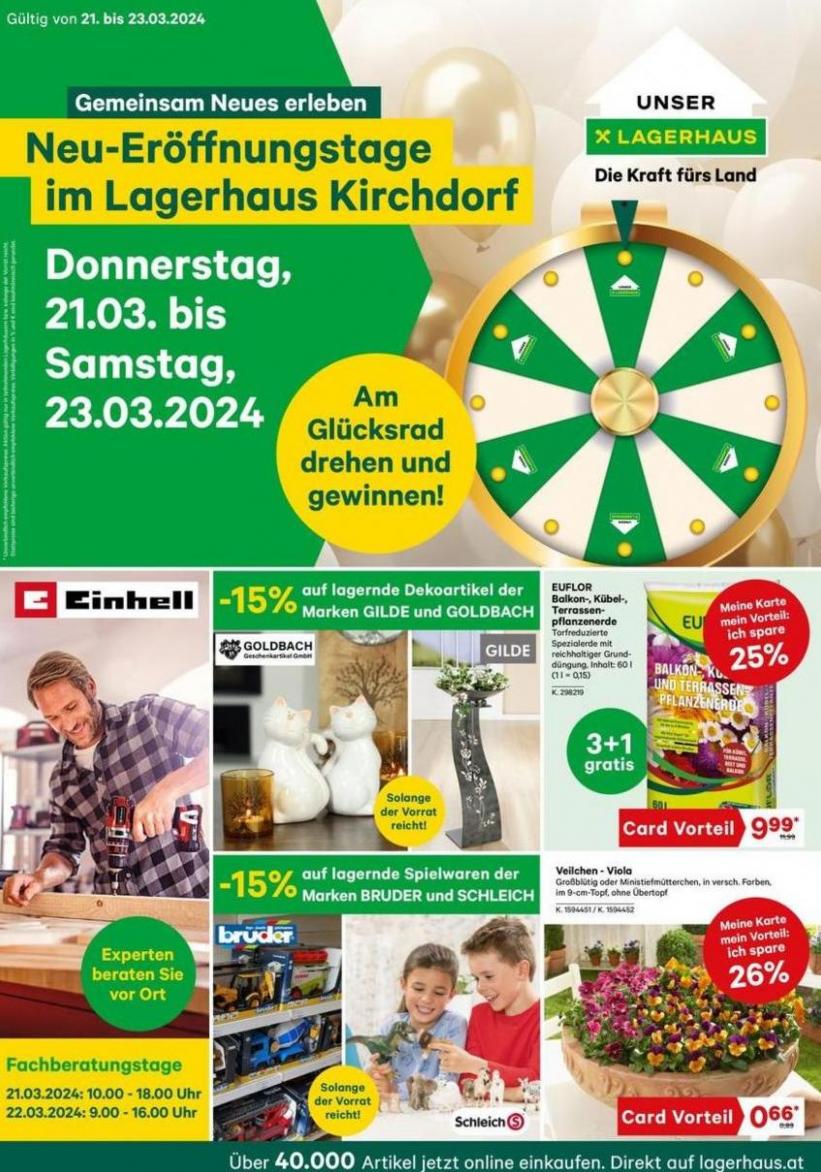 Neu-Eröffnungstage im Lagerhaus Kirchdorf. Lagerhaus (2024-03-28-2024-03-28)
