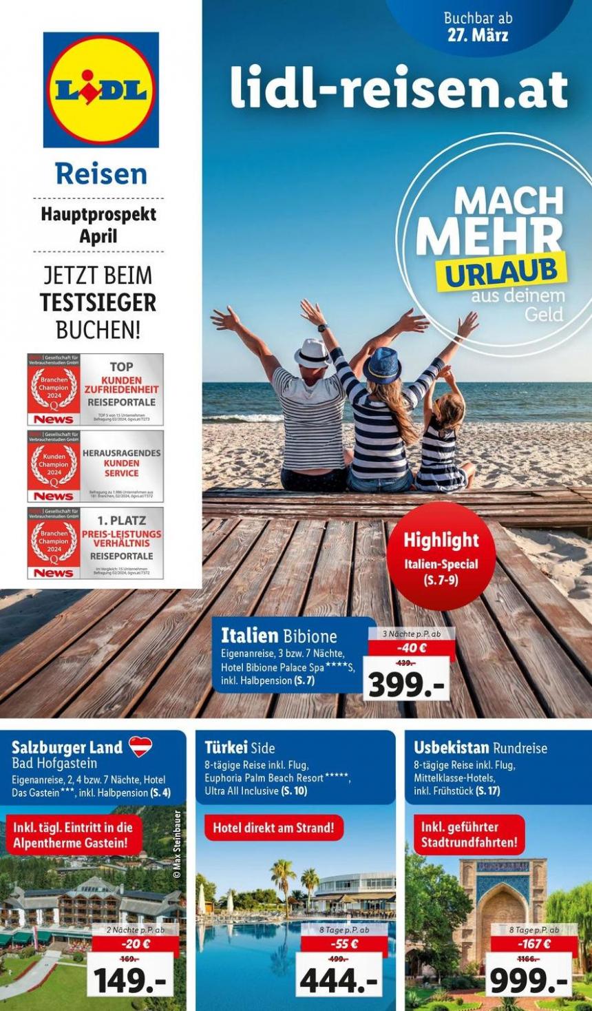 Buchbar ab 27.3.. Lidl Reisen (2024-04-30-2024-04-30)