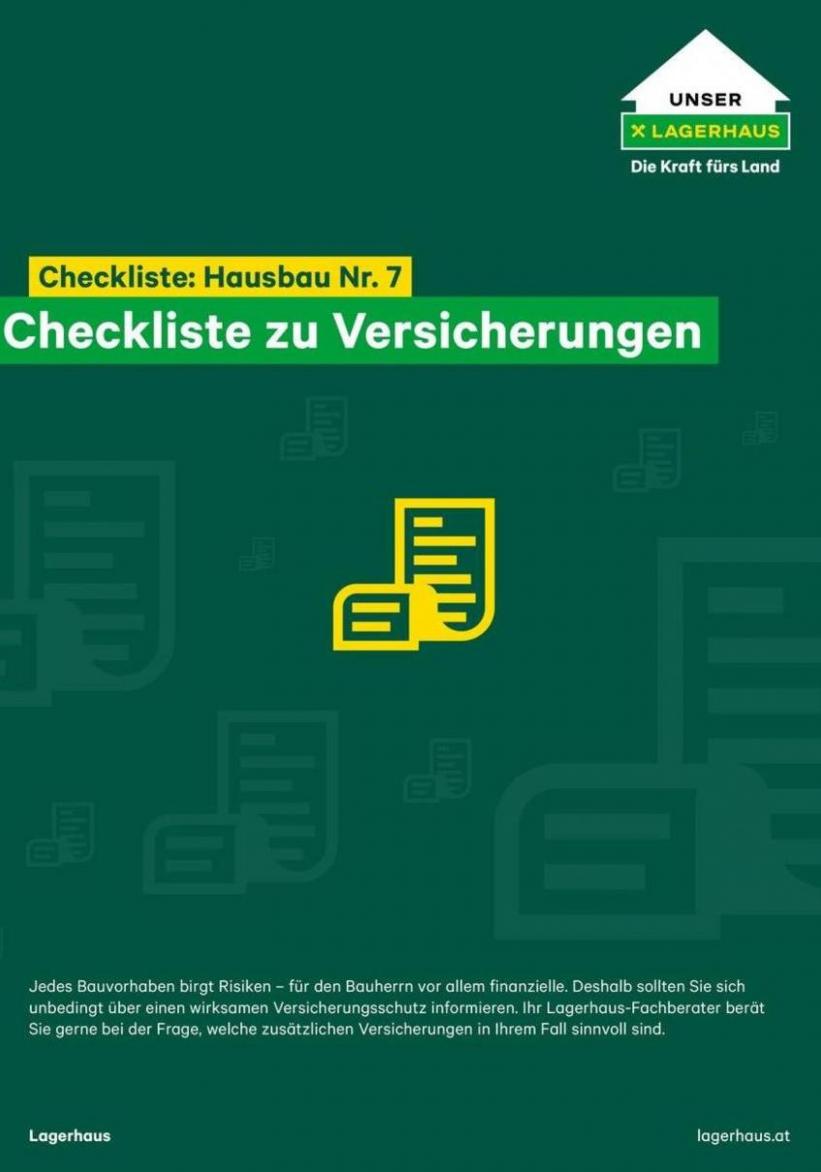 Checkliste Nr. 7 - Hausbau - Versicherungen. Lagerhaus Graz Land (2024-06-11-2024-06-11)