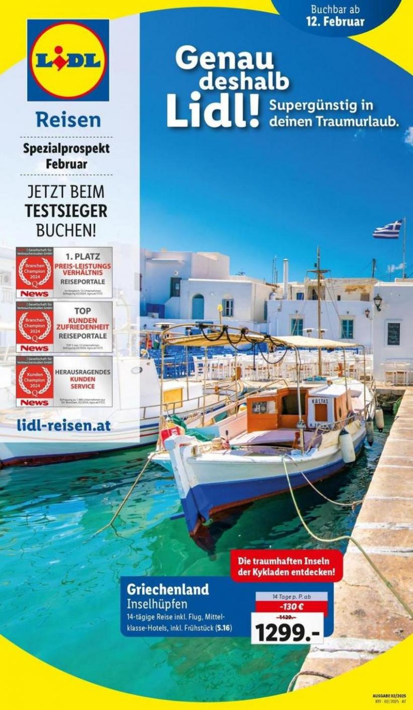 Aktuelle Reiseprospekte Themenprospekt Februar. Lidl (2025-03-15-2025-03-15)