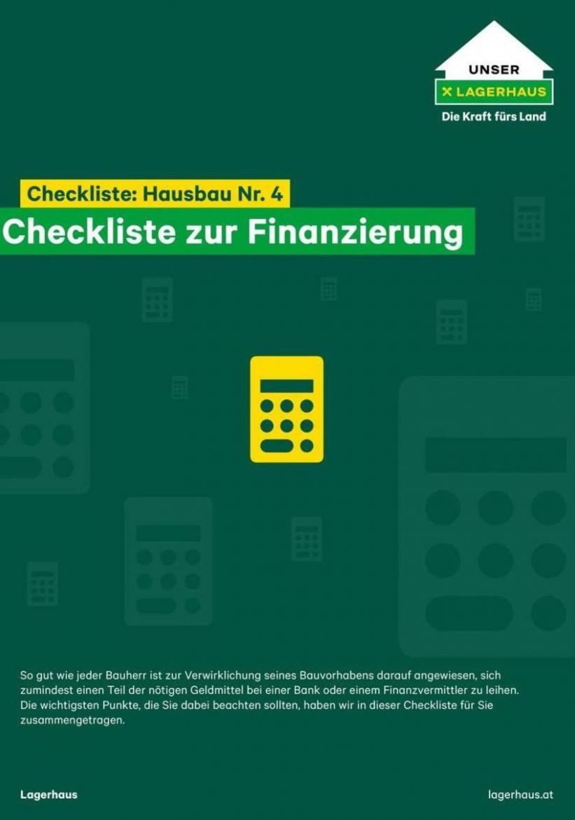 Checkliste Nr. 4 - Hausbau - Finanzierung. Lagerhaus Graz Land (2025-03-04-2025-03-04)